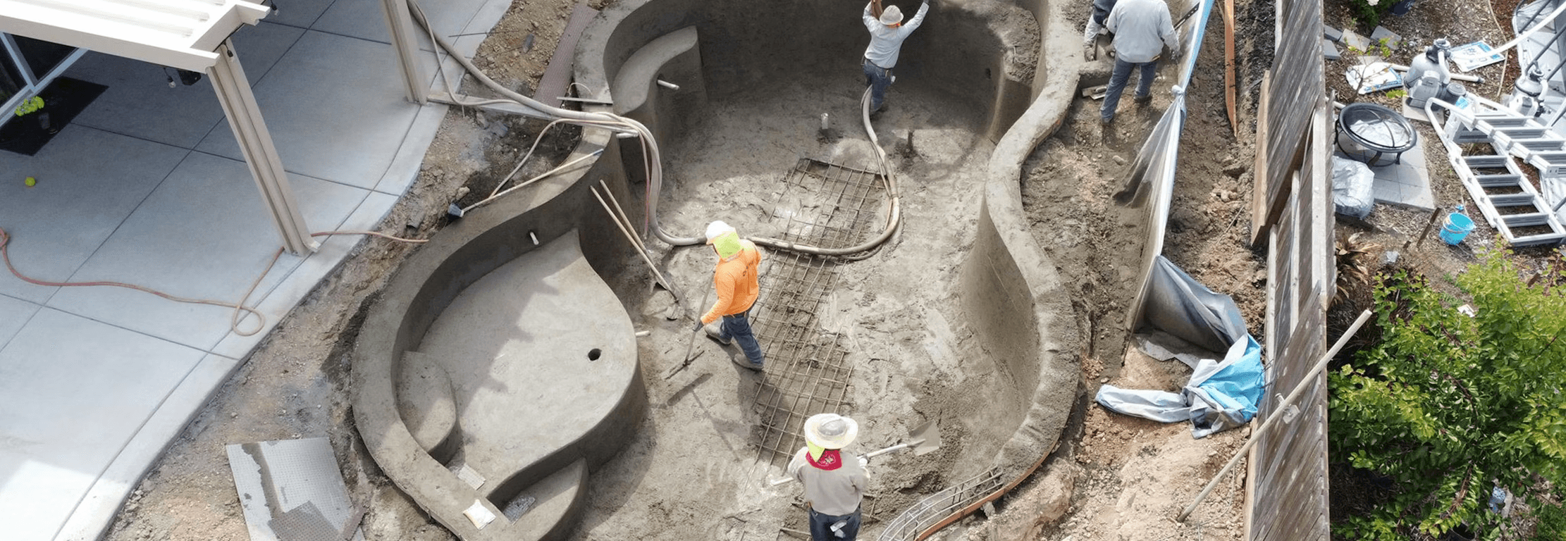 Pool construction site